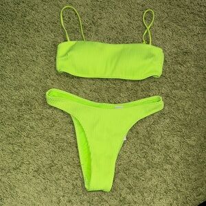 Hollister Neon Green Two-Piece Bikini